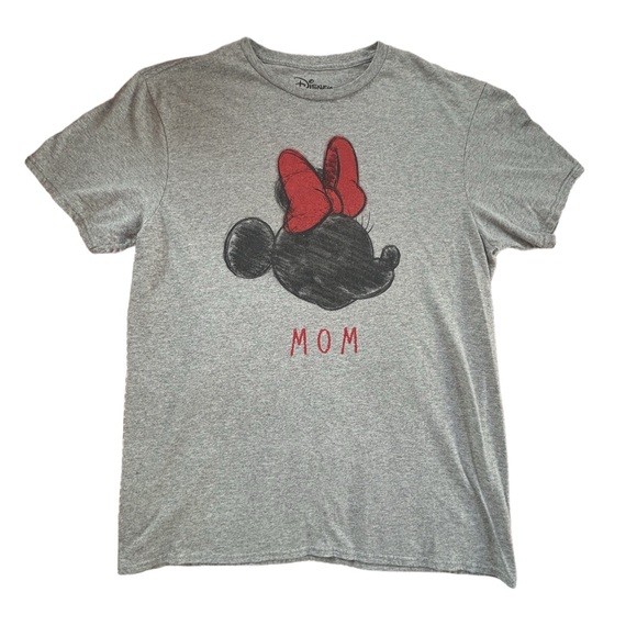Disney classic Minnie Mouse soft artsy graphic “MOM” resort-wear T-shirt size LG - Picture 2 of 6